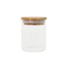 Pote De Vidro 200ml Tampa De Bambu Circular Mantimento Oikos