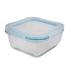 Pote de Vidro 320ml Hermético Quadrado Azul VIDRO Pote de Vidro 320ml Hermético Quadrado Azul