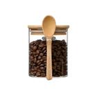 Pote de Vidro Hermético com Tampa de Bambu e Colher 800ml