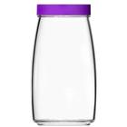 Pote De Vidro Mandacaru Liso Com Tampa 2 Litros Roxo