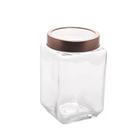 Pote de Vidro Quadrado Com Tampa Rose Gold 300 Ml - Lyor