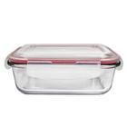 Pote de Vidro Retangular 1040ml Hermético Para Freezer e Microondas