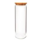 Pote De Vidro Tampa De Bambu Hermético Redondo 1,6L - YOI