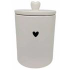 Pote Decorativo Cerâmica Heart Lines Branco 12 cm - Lyor