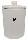 Pote Decorativo Ceramica Heart Lines Branco 15 cm - Lyor