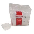 Pote Descartável 150ml Quadrado Com Tampa C/20 Unidades Transparente