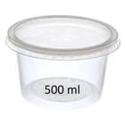 Pote Descartável Redondo Tampa Transparente 500ml 50 Unidade - Cristalcopo