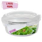 Pote Hermetico 950ml Redondo de Vidro Multiuso Microondas - QUALITY HOUSE