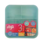 Pote Hermético com 3 divisórias Marmita Miami DUP 700ml Livre de BPA Freezer Micro-ondas Papinha
