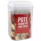 Pote Hermético Com Tampa Trava Fácil Acrílico Quadrado 900 Ml - Clink