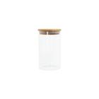 Pote Hermético de Vidro 600ml com Tampa de Bambu Porta Mantimentos Redondo Oikos