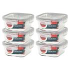 Pote Hermético De Vidro Kit C/ 6 Potes De 520ml - C/ Trava - Dolce Home