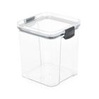 Pote Hermético Quadrado Transparente Com Trata 1L Preto