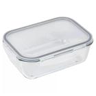 Pote Hermético Retangular Vidro Freezer Microondas Com Tampa Transparente 1500ML