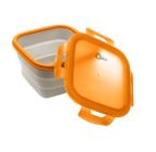 Pote Hermético Retrátil de Silicone Quadrado 14 CM Laranja - Oxford