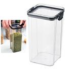 Pote Hermetico Tampa com Trava 1300ml Veda Conserva Armazenamento Acrilico Transparente Tempero Mantimento Alimento Cozinha Armario Multiuso Resistent