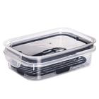 Pote hermético Trava Mais 500ml com escorredor preto Plasutil ref.14349