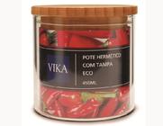 Pote Hermético vidro com tampa bambu eco 450 ml Yoi Vika