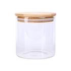 Pote Mantimento Vidro Borossililcato Hermético Tampa Bambu Tempero 300ml Casambiente