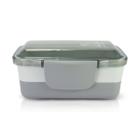 Pote Marmita Plástico Alimentos com 2 Andares Divisórias Compartimentos Trava Dupla Livre BPA Free 950 Ml