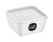 Pote Multiuso Quadrado 500ml Premium Branco Solido de Plastico - UZ