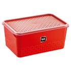 Pote Multiuso Retangular Premium 2l Cozinha Geladeira Armazenar Servir Alimentos - Vermelho