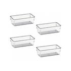 Pote Organizador Retangular Pequeno Cristal com 4 peças Modular 971 - Acrimet