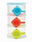Pote Para Leite Em Pó Empilháveis Infantil Colorido Kit Com 3 Potes Organizador Menino Menina Bebê Livre BPA Buba
