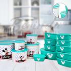 Pote para Mantimentos Kit Potes com 5 peças + 10 Potes Mickey