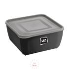 Pote Plastico Preto Quadrado 1,5L Linha Gourmet Marmita - UZ