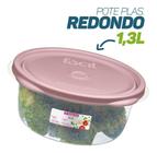 Pote Plástico Redondo Com Tampa Hermético 1,3l Sanremo