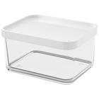 Pote Plástico Transparente Clear Grande de 1 Litro Tampa Branca - 20767/0007 - COZA