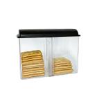 Pote Porta Biscoito Bolacha Design Decorativo Organizador Com Divisória Alimentos Cozinha Multiuso - Plastutti