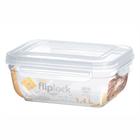 Pote Retagular Fliplock em Plástico Transparente 1,4L - Rischioto