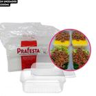 Pote Retangular com Tampa para Freezer e Micro-ondas Prafesta - 1000ml - pct 24 Unidades