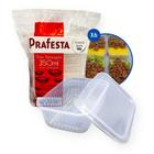 Pote Retangular com Tampa para Freezer e Micro-ondas Prafesta - 350ml - CX 144 Unidades (CX6x24)