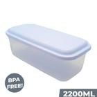 Pote Retangular de Plástico C/ Tampa BPA FREE Atóxico 1.2L - Plasvale