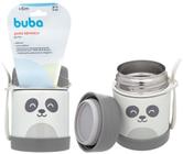 Pote Térmico 320ML Com Talher Gumy Branco - Parede Dupla Em Aço Inoxidável - Hora do Lanche - Livre de BPA - Buba