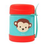 Pote Térmico Animal Macaco Infantil Buba Para Temperatura Quente Ou Fria Feito Em Aço Inoxidável 320ml