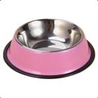 Pote Tigela Comedouro Inox Cão Cachorro Grande 34Cm 2L Rosa