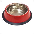 Pote Tigela Comedouro Inox Cão Gato 16 Cm 200 ML Vermelho PP