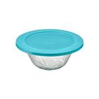 Pote Tigela Saladeira de Vidro com Tampa Plástica Lírio 2,5 Litros Vitazza: Para Servir e Organização de Cozinha, Geladeira, Opção Sustentável