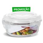 Pote Vidro Hermético Tampa Plástico Marmita Fitness 400ml