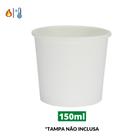 Potes de Papel Branco de 150ml - Pacote com 50 unidades