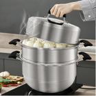 Potes de vapor MANO para cozinhar pote de vapor de 11 polegadas com tampa de 2 níveis multiuso de aço inoxidável panela de panela com alça para vegetais, bolinhos, estoque, molho, alimentos