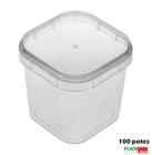 Potes Quadrados Bolo No Pote Plástico 220ml Lacre - 100 Potinhos Plastilania