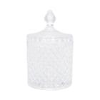 Potiche Bomboniere Decorativo de Cristal com Tampa Litt Wolff Porta Algodão Cotonete