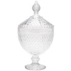 Potiche de Cristal com Pé Bico de Jaca Perseu Lyor Bomboniere com Tampa Pote Decorativo