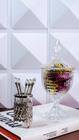 Potiche Decorativo Bomboniere Baleiro de Cristal Com Pé Santorini - Lyor - 24,5x11,5cm