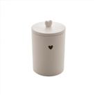 Potiche Decorativo De Ceramica Heart Branco 10x10x15cm